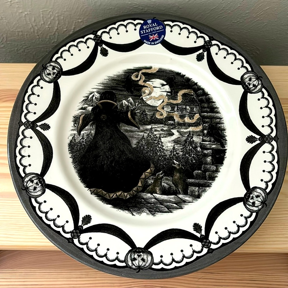 SOLD! 2 Royal Stafford Halloween Dinner Plates